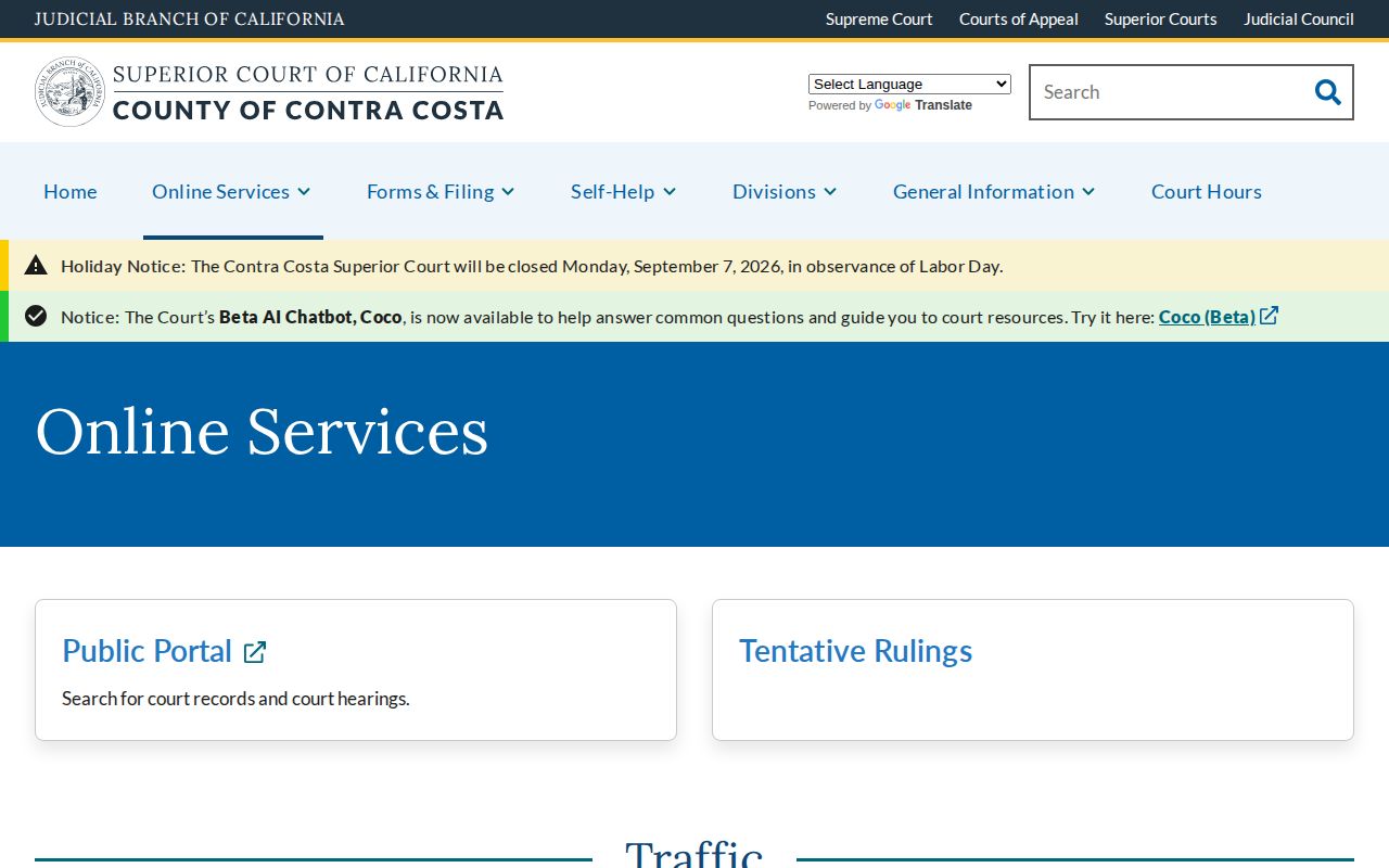 Contra Costa County arrest court record portal