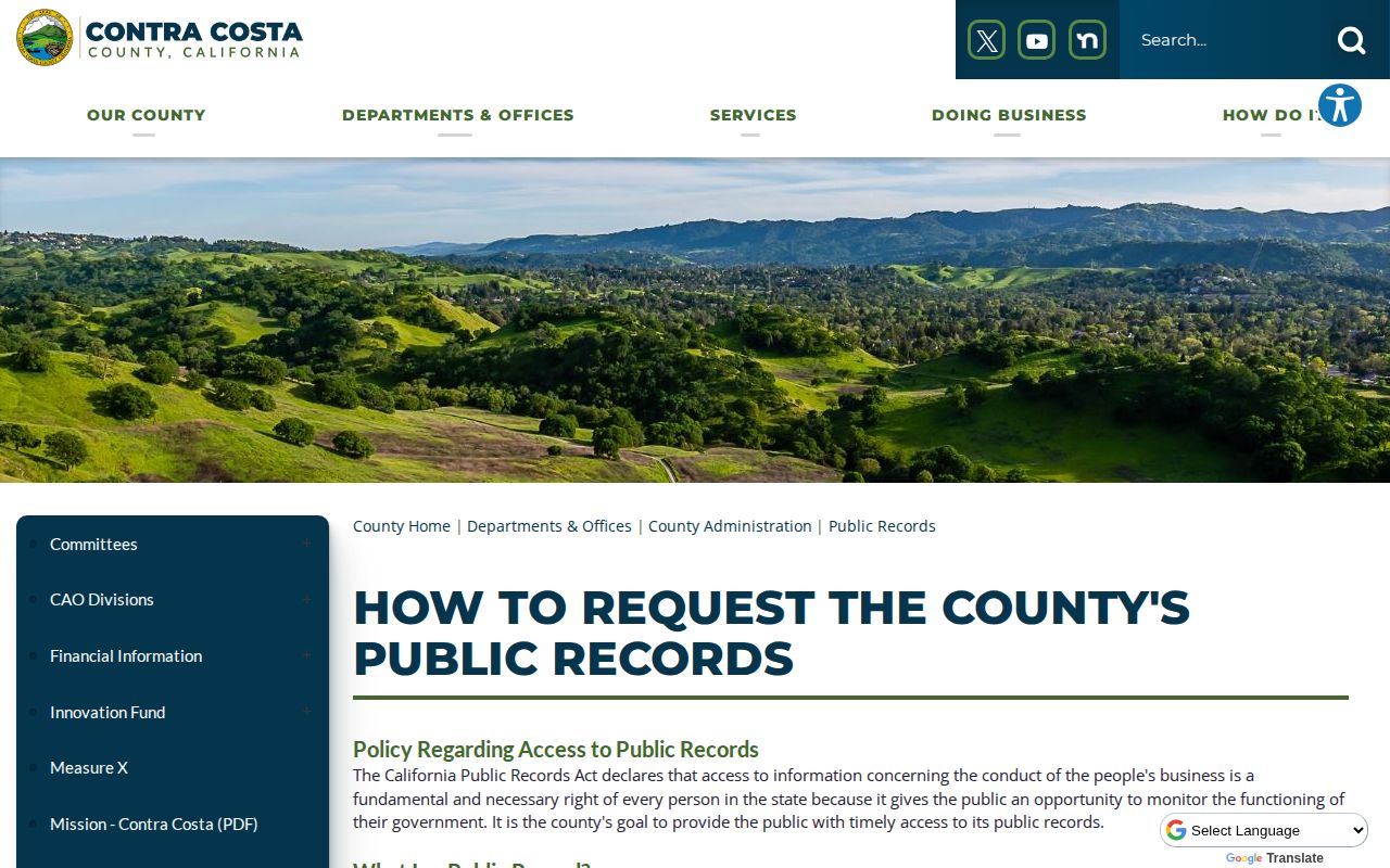 Contra Costa County arrest public records request portal